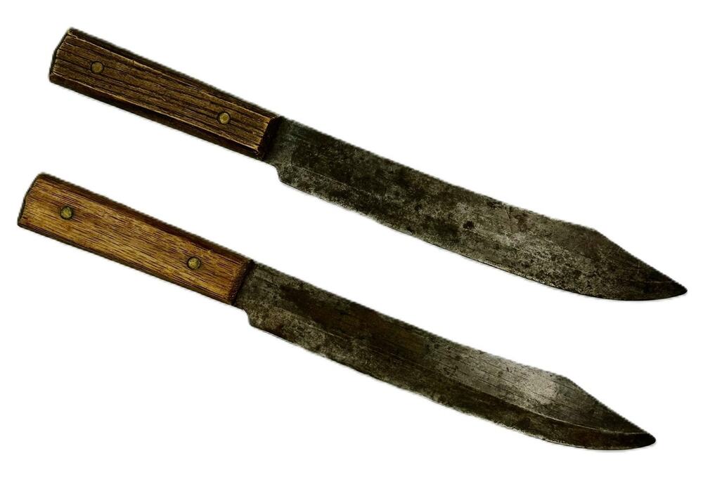 Vintage EKCO Forge Carbon Steel Kitchen Knives Wood Handle Lot of 2 USA